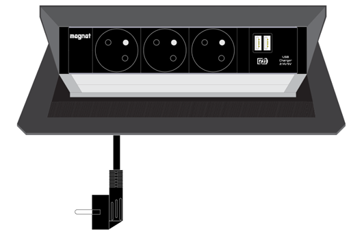 Mediaport - 3 x 230 V, 2 x USB C DATA